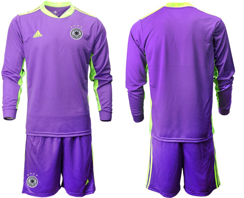 Men 2021 World Cup National Germany purple long sleeved Goalkeeper Soccer Jerseys